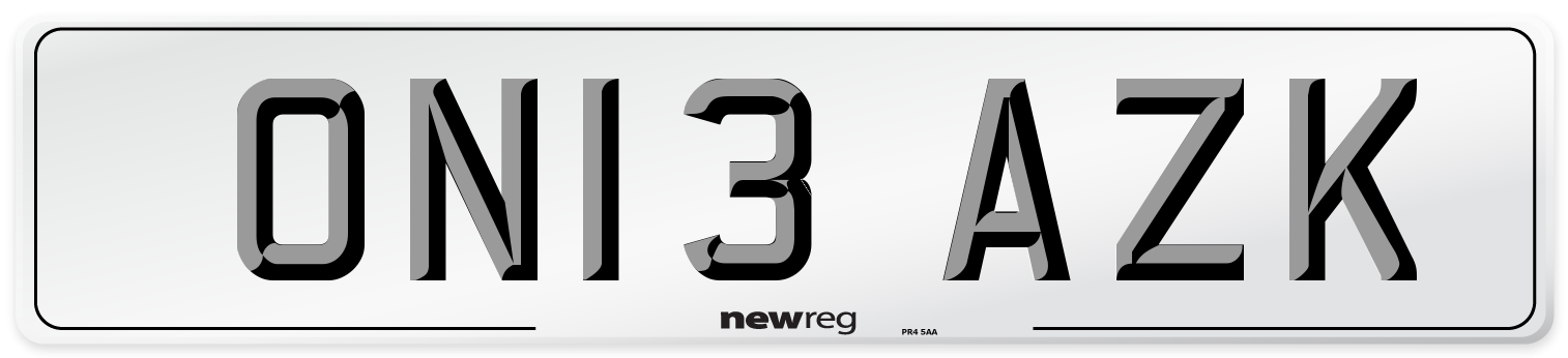 ON13 AZK Number Plate from New Reg
